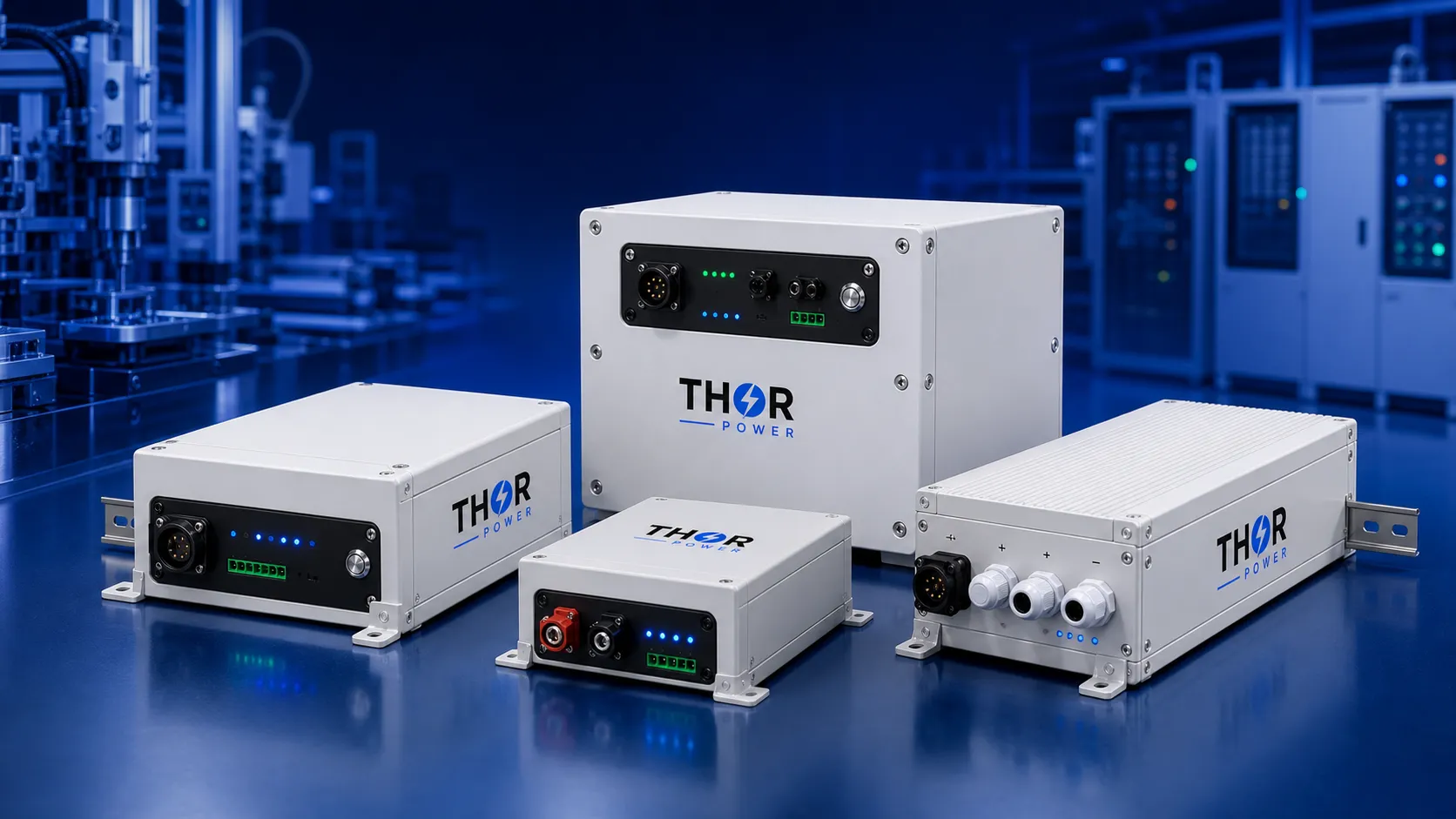 THOR custom enclosed LiFePO4 backup battery packs with metal housings BMS and configurable interfaces