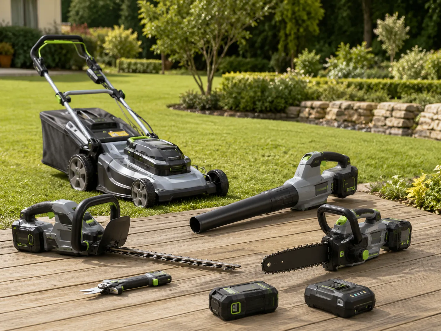 Custom lithium-ion battery pack for garden tools including lawn mowers, pruning shears, blowers, chainsaws and hedge trimmers