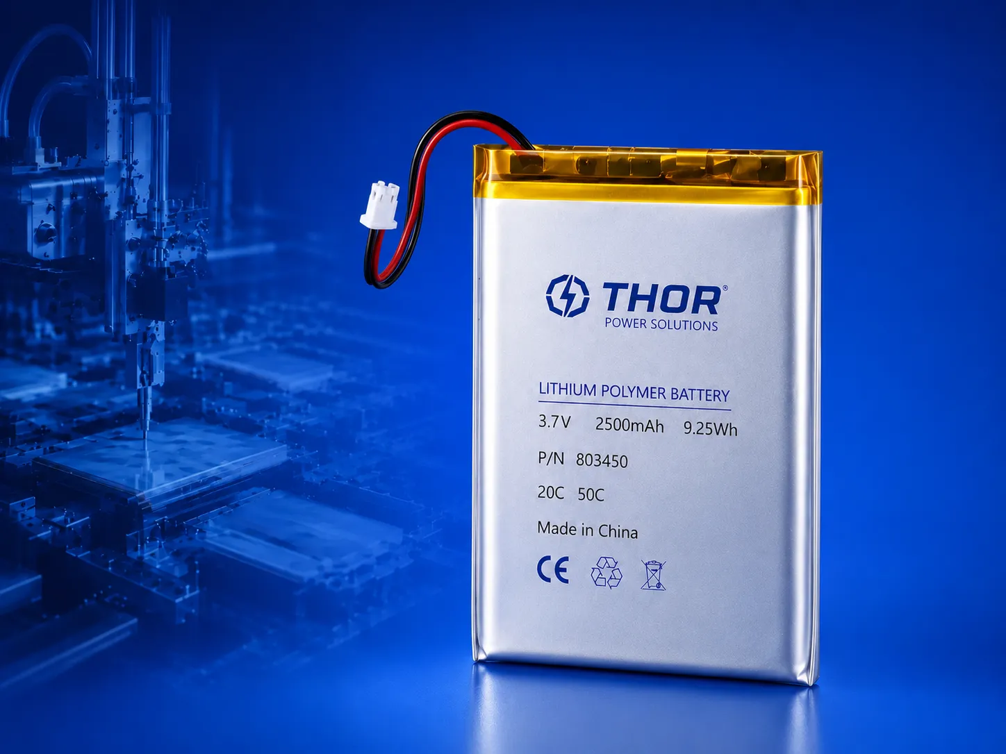 General-purpose LiPo battery product with custom voltage capacity and connector design