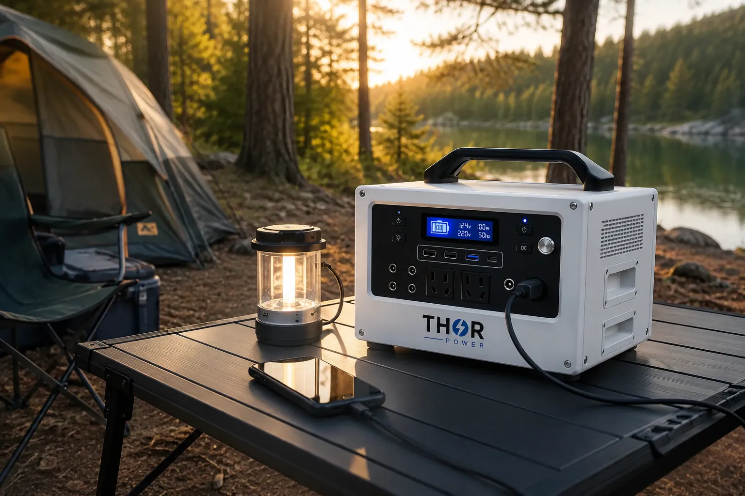 Portable power station lithium battery for outdoor camping, mobile energy storage and emergency backup power