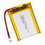 THOR 103450 3.7V 2000mAh lithium polymer battery with PCM protection, red and black lead wires, and 2-pin connector