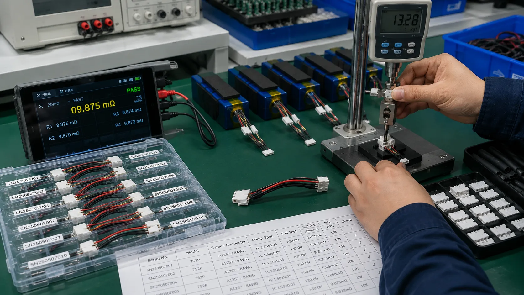 Battery harness pilot production validation and traceability