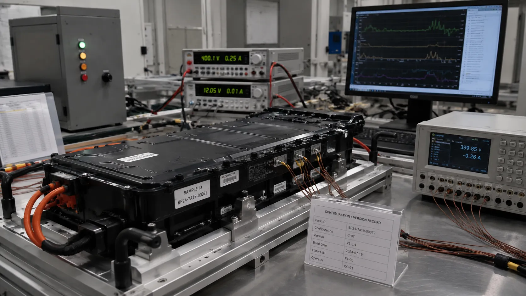 Production-intent battery BMS validation and configuration traceability