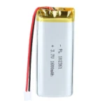 THOR 102361 3.7V 1600mAh lithium polymer battery with PCM protection, red and black lead wires, and 2-pin connector