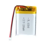 THOR 103040 3.7V 1200mAh lithium polymer battery with PCM protection, red and black lead wires, and 2-pin connector