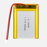 THOR 103750 3.7V 2000mAh lithium polymer battery with PCM protection, red and black lead wires, and 2-pin connector