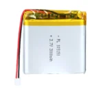 THOR 105151 3.7V 3000mAh lithium polymer battery with PCM protection, red and black lead wires, and 2-pin connector