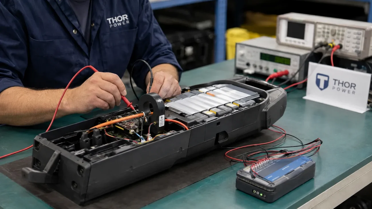 Battery pack prototype testing inside a final OEM device enclosure