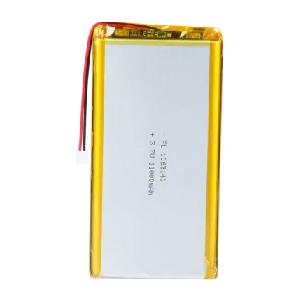 THOR 1063140 3.7V 11000mAh lithium polymer battery with PCM protection, red and black lead wires, and 2-pin connector