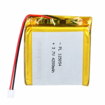 THOR 125054 3.7V 4200mAh lithium polymer battery with PCM protection, red and black lead wires, and 2-pin connector