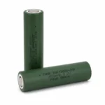 Two THOR 18650-25P 3.7V 2500mAh high-drain NMC lithium-ion cells with green sleeves