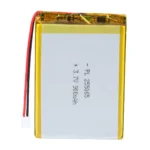 THOR 255065 3.7V 900mAh lithium polymer battery with PCM protection, red and black lead wires, and 2-pin connector
