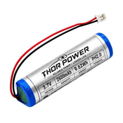 THOR 3.7V 2600mAh 1S1P 18650 lithium-ion battery pack with PH2.0 connector