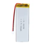THOR 382780 3.7V 850mAh lithium polymer battery with PCM protection, red and black lead wires, and 2-pin connector