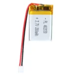 THOR 402030 3.7V 200mAh lithium polymer battery with PCM protection, red and black lead wires, and 2-pin connector