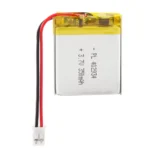 THOR 402934 3.7V 350mAh lithium polymer battery with PCM protection, red and black lead wires, and 2-pin connector