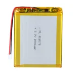 THOR 406076 3.7V 2000mAh lithium polymer battery with PCM protection, red and black lead wires, and 2-pin connector