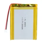 THOR 455572 3.7V 2000mAh lithium polymer battery with PCM protection, red and black lead wires, and 2-pin connector