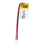 THOR 501120 3.7V 75mAh lithium polymer battery with PCM protection, red and black lead wires, and 2-pin connector