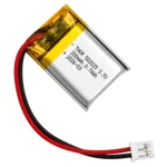 THOR 502025 3.7V 200mAh lithium polymer battery with PCM protection, red and black lead wires, and 2-pin connector