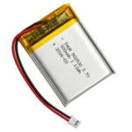 THOR 502530 3.7V 300mAh lithium polymer battery with PCM protection, red and black lead wires, and 2-pin connector