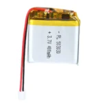 THOR 503030 3.7V 400mAh lithium polymer battery with PCM protection, red and black lead wires, and 2-pin connector