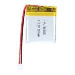 THOR 503035 3.7V 500mAh lithium polymer battery with PCM protection, red and black lead wires, and 2-pin connector