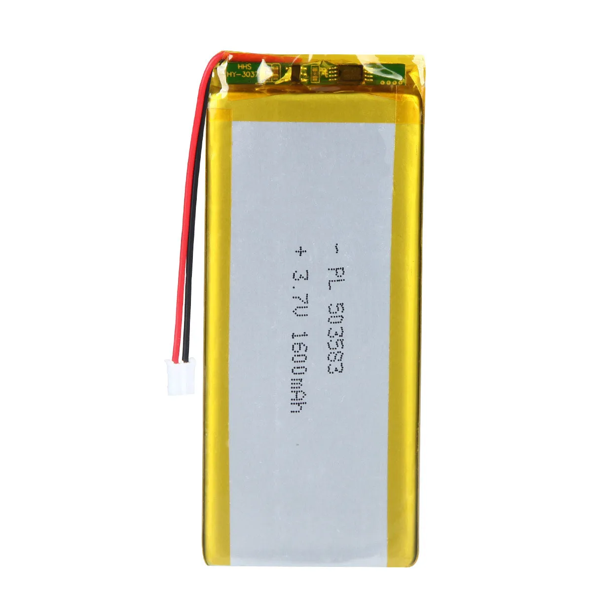 thor-503583-lithium-polymer-battery THOR 503583 3.7V 1600mAh lithium polymer battery with PCM protection, red and black lead wires, and 2-pin connector