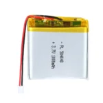 THOR 504040 3.7V 1000mAh lithium polymer battery with PCM protection, red and black lead wires, and 2-pin connector
