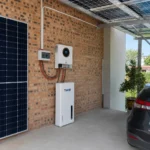 THOR 5120Wh LiFePO4 home energy storage battery installed with solar panels and an inverter for backup power