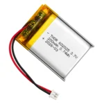 THOR 602025 3.7V 200mAh lithium polymer battery with PCM protection, red and black lead wires, and 2-pin connector