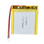 THOR 624847 3.7V 1600mAh lithium polymer battery with PCM protection, red and black lead wires, and 2-pin connector