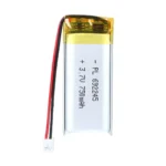 THOR 692245 3.7V 750mAh lithium polymer battery with PCM protection, red and black lead wires, and 2-pin connector