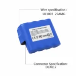 THOR 7.4V 5200mAh 2S2P 18650 lithium-ion battery pack with DC4017 connector and UL1007 22 AWG wire