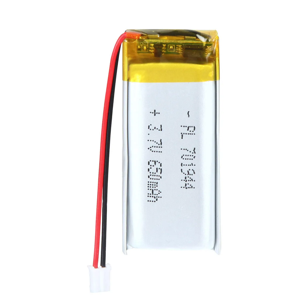 thor-701944-lithium-polymer-battery THOR 701944 3.7V 650mAh lithium polymer battery with PCM protection, red and black lead wires, and 2-pin connector