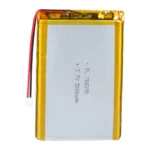 THOR 706090 3.7V 5000mAh lithium polymer battery with PCM protection, red and black lead wires, and 2-pin connector