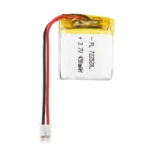 THOR 722528 3.7V 450mAh lithium polymer battery with PCM protection, red and black lead wires, and 2-pin connector