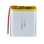 THOR 775564 3.7V 3300mAh lithium polymer battery with PCM protection, red and black lead wires, and 2-pin connector