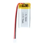 THOR 782240 3.7V 750mAh lithium polymer battery with PCM protection, red and black lead wires, and 2-pin connector