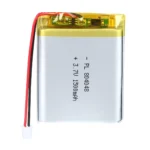 THOR 804048 3.7V 1500mAh lithium polymer battery with PCM protection, red and black lead wires, and 2-pin connector