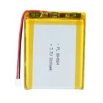 THOR 804864 3.7V 3000mAh lithium polymer battery with PCM protection, red and black lead wires, and 2-pin connector