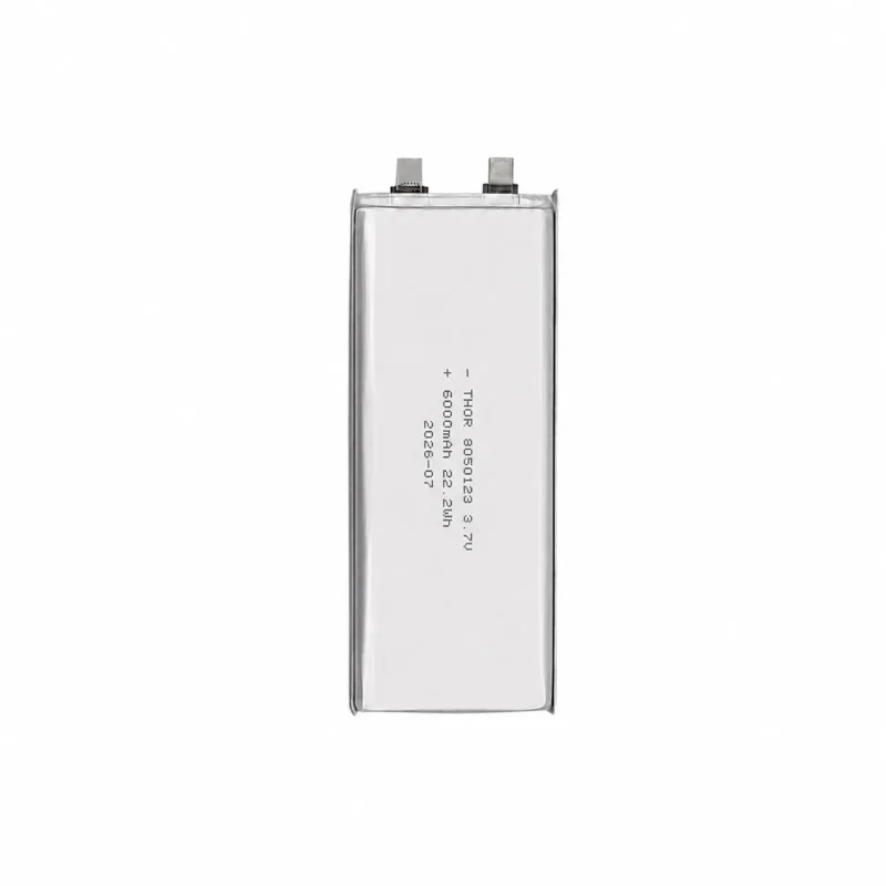 THOR 8050123 3.7V 6000mAh lithium polymer pouch battery cell with terminal tabs