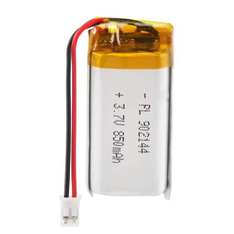 THOR 902144 3.7V 850mAh lithium polymer battery with PCM protection, red and black lead wires, and 2-pin connector