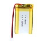 THOR 903048 3.7V 1200mAh lithium polymer battery with PCM protection, red and black lead wires, and 2-pin connector