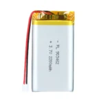 THOR 903462 3.7V 2200mAh lithium polymer battery with PCM protection, red and black lead wires, and 2-pin connector