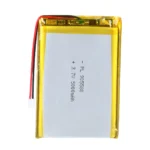 THOR 905580 3.7V 5000mAh lithium polymer battery with PCM protection, red and black lead wires, and 2-pin connector