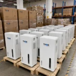 THOR Power 5120Wh home energy storage batteries prepared for shipment in the THOR Power factory warehouse