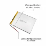 THOR 3896130 3.7V 5500mAh LiPo battery with UL1007 26AWG wires and PHR2.0-2P connector
