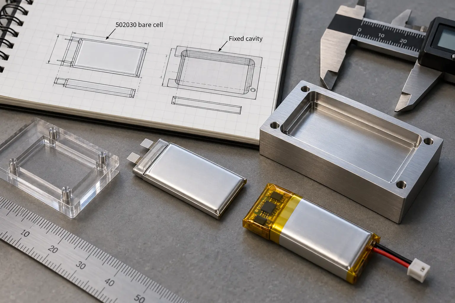 THOR 502030 fixed-envelope custom LiPo battery project